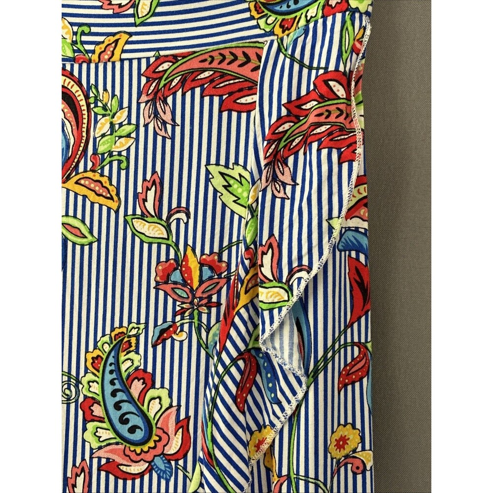 Me 2 Magic High Low Ruffle Skirt Small Colorful Blue Stripe Paisley Dopamine Y2K - Picture 4 of 15